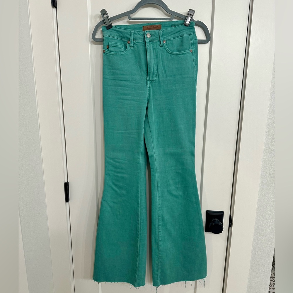 Judy Blue Aqua Wide Leg Jeans